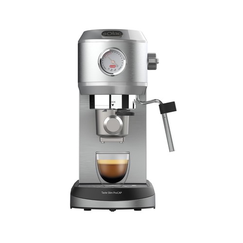 Cafetera espresso SOLAC Taste Slim ProCap CE4523, presión 20bar, café molido o cápsulas, vaporizador.