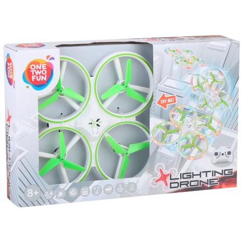 Drones radiocontrol con luces, modelos surtidos ONE, TWO FUN