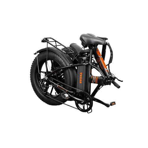 Bicicleta eléctrica YOUIN BK1201B Texas V3 plegable de color negro,  250W 36V, autonomía de 45Km, 25Km/h, ruedas 20" FAT..