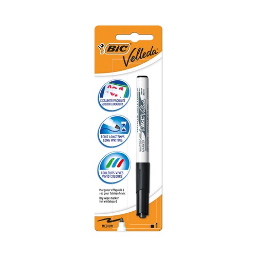 Set rotulador 2 unidades Veleda, punta medium, color negro. BIC
