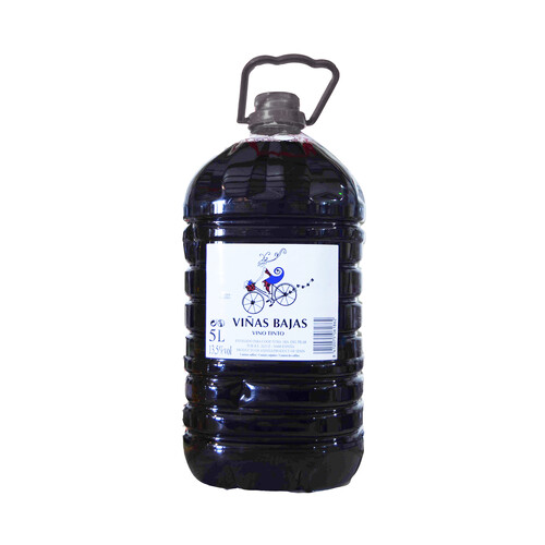 Vino tinto de mesa VIÑAS BAJAS garrafa de 5 l.