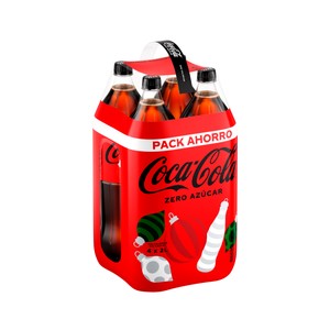 Imagen de COCA COLA ZERO Refresco de cola Zero azúcar pack botella de 4 uds de 2 l.