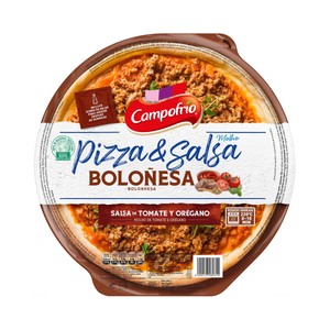 Imagen de CAMPOFRÍO Pizza & salsa Pizza boloñesa con salsa de tomate y oregano 400 g.