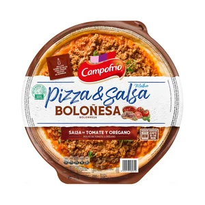CAMPOFRÍO Pizza & salsa Pizza boloñesa con salsa de tomate y oregano 400 g.