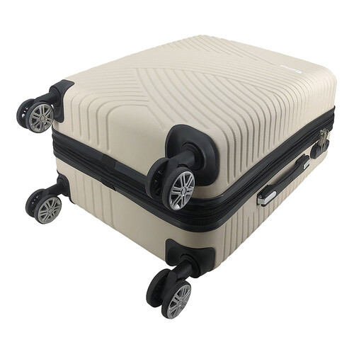 Maleta grande tipo trolley rígido de 65cm 8 ruedas, color beige, AIRPORT.