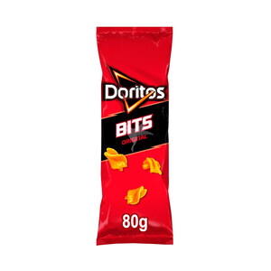 Imagen de DORITOS Bits original Aperitivo de maiz frito sabor bbq, con forma de twiste bolsa 80 g.
