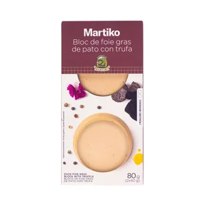 MARTIKO Blocs de foie gras de pato con trufa 2 x 40 g.