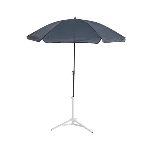 Parasol playa de acero color gris.