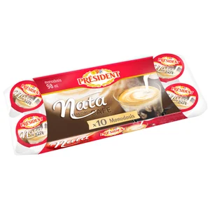 PRÉSIDENT Nata líquida en prácticas monodosis, especial para te y café PRESIDENT 10 x 9.8 ml.
