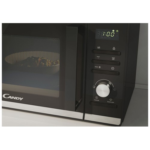 Microondas con grill CANDY Wave 500, color negro, capacidad 23L, potencia 900W, grill: 1000W.