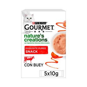 PURINA GOURMET Snack gatos con buey PURINA GOURMET NATURE CREATIONS 5 x 10 g.