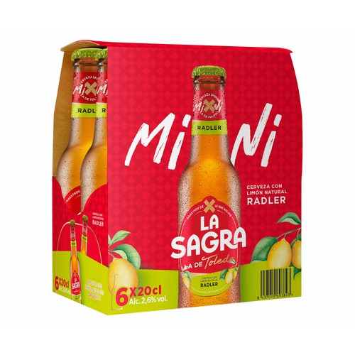 LA SAGRA Mini Cerveza radler botellín 6 bot. x 20 cl.