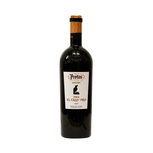 Vino tinto reserva con denominación de origen Ribera del Duero PROTOS Finca grajo viejo botella de 75 cl.