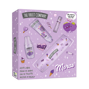 Imagen de THE FRUIT COMPANY Neceser para mujer con colonia, aceite labial y crema de manos, con aroma a moras.