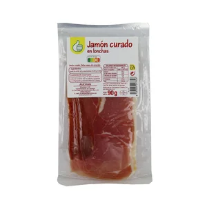 PRODUCTO ECONÓMICO ALCAMPO Jamón curado cortado en lonchas PRODUCTO ECONÓMICO ALCAMPO 90 g.