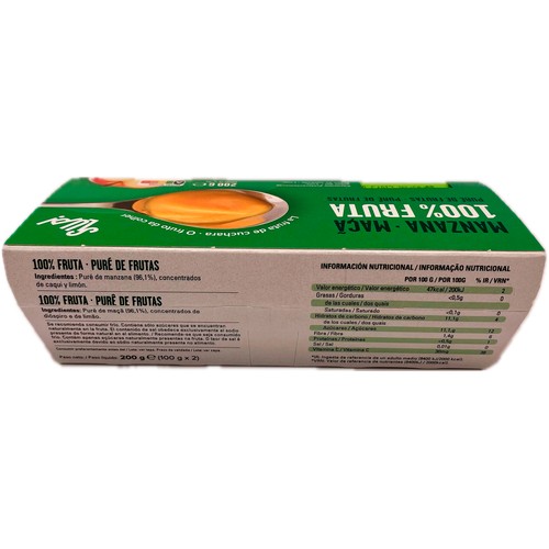 SLUP! Crema de fruta de manzana 2 x 100 g.