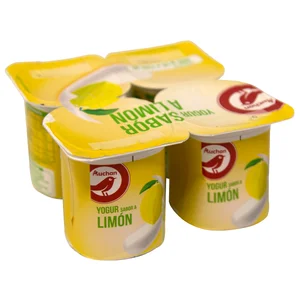 AUCHAN Yogur con sabor a limón 4 x 125 g. Producto Alcampo