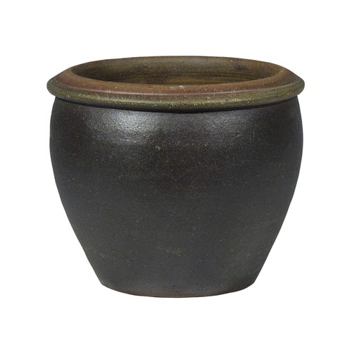 Maceta de gres tipo campana, transpirable y de color negro FANSA.