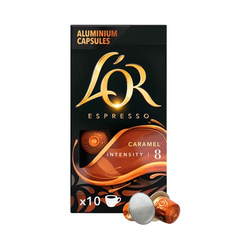L"OR ESPRESSO Café en cápsulas sabor caramelo 10 uds. 52 g.
