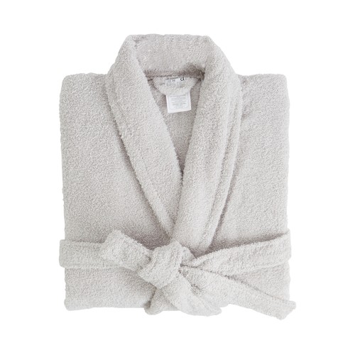 Albornoz para adulto color gris, 100% algodón, 380g/m², talla XL ACTUEL.