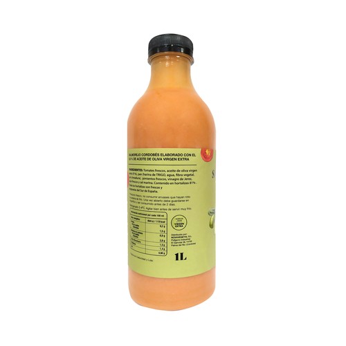 REALFOODING Salmorejo fresco elaborado con AOVE y hortalizas 100% frescas REALFOODING 1 L.