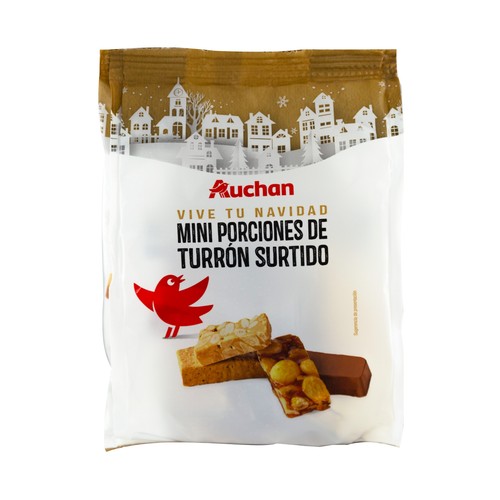 PRODUCTO ALCAMPO Mini porciones de turrón blando, duro, chocolate crujiente y guirlache 300 g.