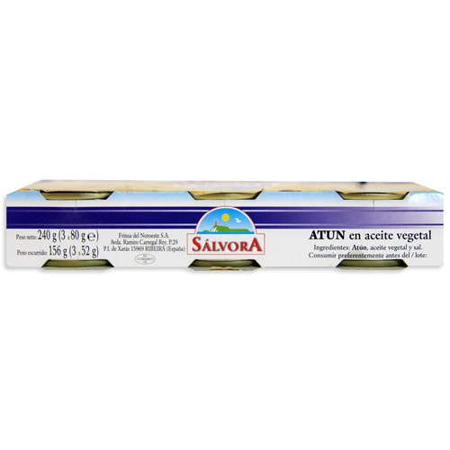SÁLVORA Atún en aceite vegetal 52 g. pack 3 uds.