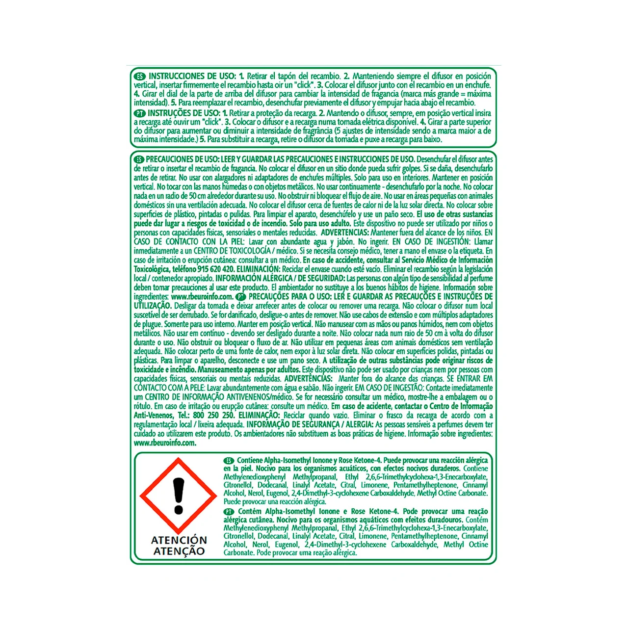 AIR WICK Recambio ambientador eléctrico aroma frescor ropa limpia de Flor ESSENTIAL OILS 19 ml.