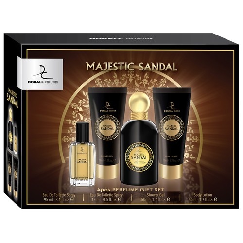 DORALL COLLECTION Majestic sandal Estuche para mujer con colonia, gel y loción corporal.
