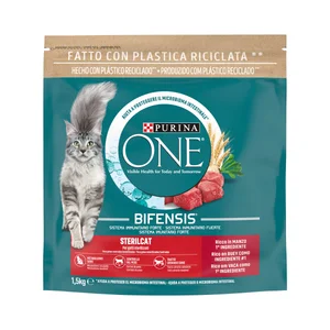 PURINA ONE Pienso para gatos adultos esterilizados a base de buey 1,5 kg.