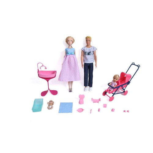 Conjunto Familia Muñeca 4 Muñecas y Accesorios ONE TWO FUN ALCAMPO