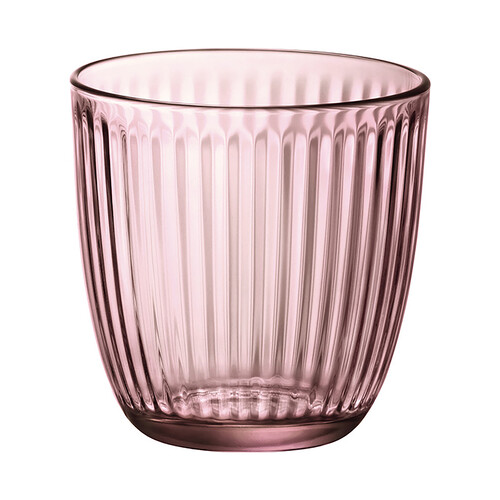 Pack de 6 vasos de vidrio color rosa, 0,29 litros, Line Acqua BORMIOLI.