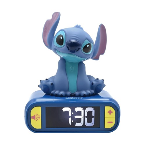 Reloj despertador STITCH con sonido y luz.