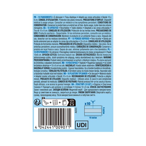 PRODUCTO ALCAMPO Apósitos recortables (10 x 6 cm) de tejido elastico 10 uds.