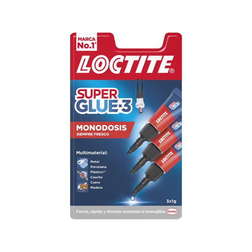 Pegamento instantáneo LOCTITE Super Glue 3 Power Gel, 3x1g.