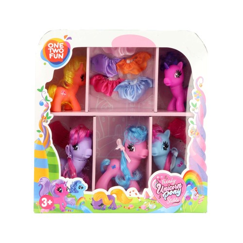 Set de pony y unicornio con vestidos, ONE TWO FUN ALCAMPO.