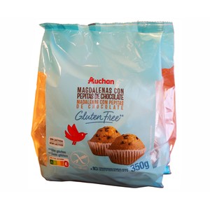 Imagen de PRODUCTO ALCAMPO Magdalenas con pepitas de chocolate, sin gluten 350 g.