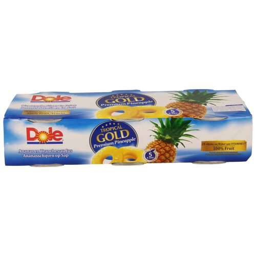 Piña en su jugo en rodajas DOLE,  3 uds x 417 g.