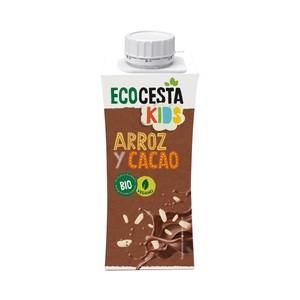 ECOCESTA Kids Bebida vegetal ecológica de arroz, con cacao y calcio 250 ml.
