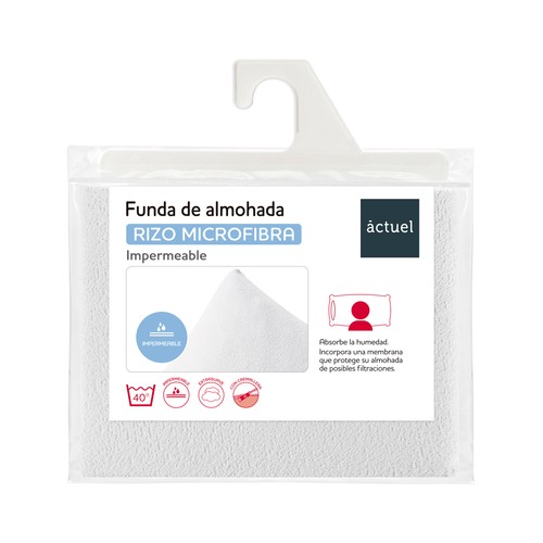Almohada T135 rizo, impermeable 100% poliester y 100% polietileno, VELAMEN