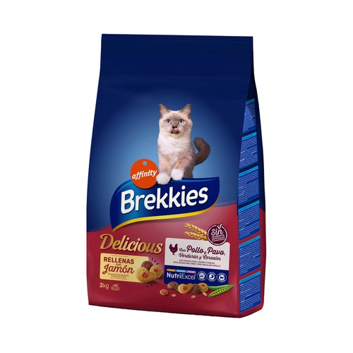 BREKKIES Pienso para gatos a base de aves y verduras BREKKIES DELICIOUS 3 kg.