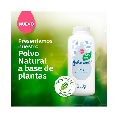JOHNSON´S Baby Polvo para toda la familia, 99% natural, para pieles sensibles 200 g.