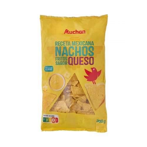 Nachos fritos de maíz con sabor a queso PRODUCTO ALCAMPO 300 g.