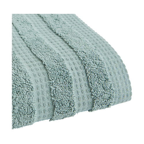 Toalla lisa de lavabo color azul grisáceo, algodón bio, 540g/m², ACTUEL.