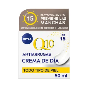 NIVEA Q10 Crema de día antiarrugas y firmeza con FPS 15, para todo tipo de pieles 50 ml.