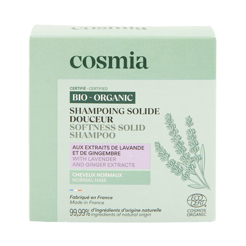 COSMIA Bio Champú sólido con acción suavizante, para cabellos normales 85 g.