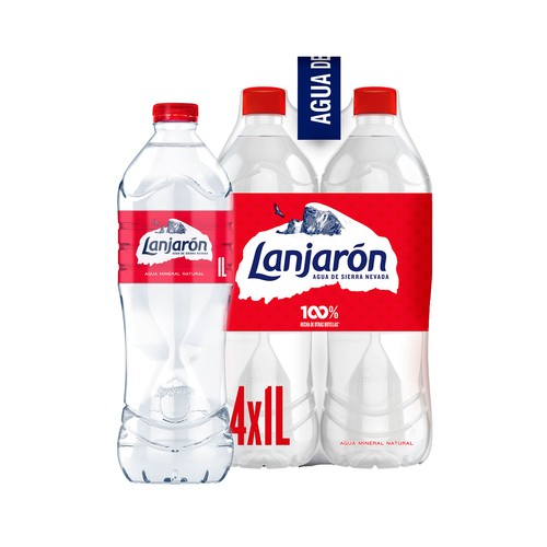 LANJARÓN Agua mineral sin gas pack 4 uds. x 1 l.