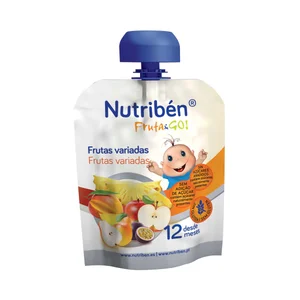 NUTRIBÉN Bolsita de frutas (manzana, mango, piña, pera, plátano...), a partir de 12 meses NUTRIBÉN Fruta & go! 90 g.