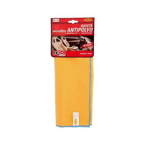 Gamuza de 40 x 40 centímetros, de color amarillo y fabricada en microfibra RM CLEAN.