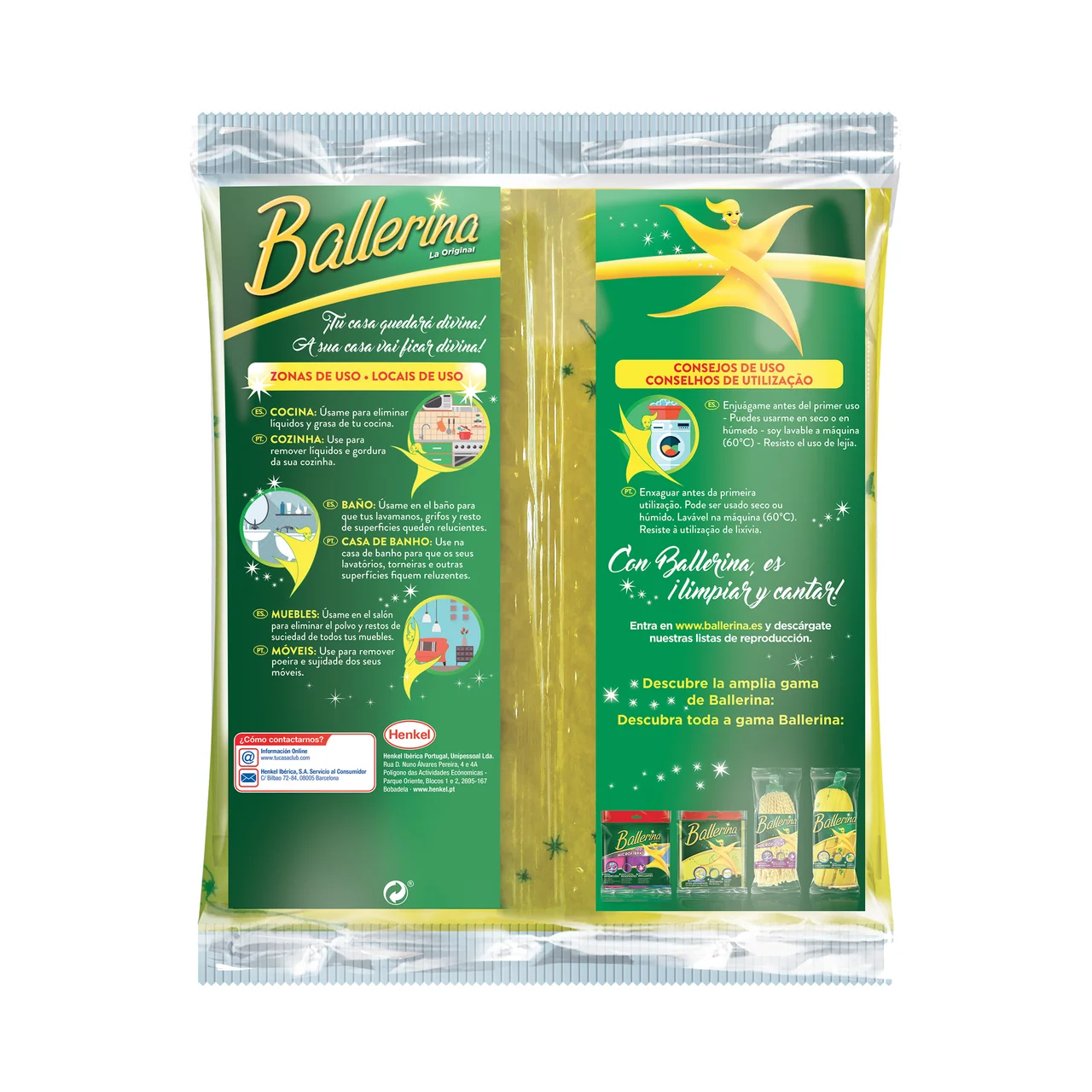 BALLERINA Bayeta Amarilla Sintética BALLERINA 3 uds